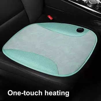 Автокресло с подогревом, эргономичная подушка, универсальная регулируемая, удобная, сохраняет температуру, нескользящая, теплая зима синий