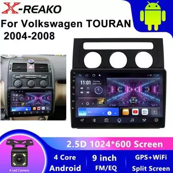 Автомагнитола 9 дюймов Carplay Wireless для VW Volkswagen Touran 2004-2008 Мультимедиа Автомобильная Автомобильная Радио Видео Стерео DSP 4 core 1GB+32GB carplay