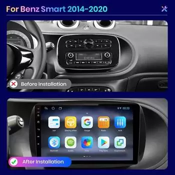 Автомагнитола Langjing px9 plus для Smart Fortwo 453 2014 - 2020 Wireless CarPlay Android Auto No 2 din 2din DVD