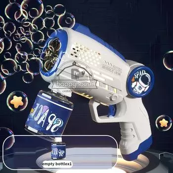 Автомат для выдувания мыльных пузырей Астронавт для детей, Пистолет для выдувания мыльных пузырей, Ракетоноска, Машина для выдувания мыльных пузырей для детей, Генератор мыльных пузырей, Летние игрушки