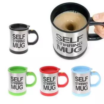 Автоматическая электрическая кружка, 400 мл, кофейная чашка для перемешивания, миксер из нержавеющей стали, ленивые самосмешивающиеся чашки для питья, идеальный подарок светло-синий