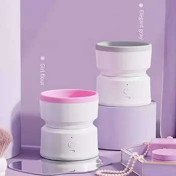 Автоматическая электрическая машина для чистки кистей для макияжа, силиконовая косметическая кисточка, инструмент для чистки и сушки, портативный USB-гаджет для стирки и вращения розовый