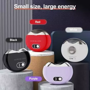 Автоматическая электрическая машинка для стрижки ногтей с цифровым ЖК-дисплеем, 3-скоростной регулируемый триммер для ногтей со светодиодной подсветкой, аккумуляторная электрическая машинка для стрижки ногтей слоновая кость