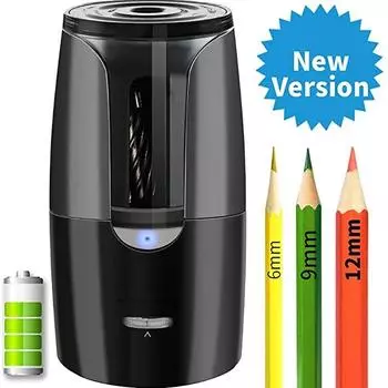 Автоматическая электрическая точилка для цветных карандашей, механическая точилка для офиса, школьных принадлежностей, канцелярские принадлежности, бесплатная доставка чёрный