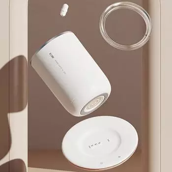 Автоматическая чашка для перемешивания может нагреваться. Чашка для теплой воды из нержавеющей стали. Постоянная температура 55 градусов. Двухслойный корпус чашки. Электрическая чашка для перемешивания. белый