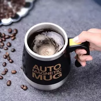 Автоматическая чашка для помешивания кофе, нержавеющая сталь, магнитная чашка для смешивания, молоко, чай, кружка для кофе, переносные термокружки, 450 мл 401-500ml розовый