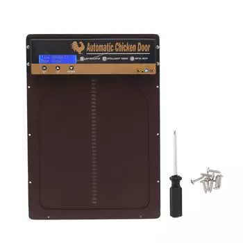 Автоматическая дверь для курятника на батарейках Автоматический открыватель двери для курятника Ворота для кур коричневый