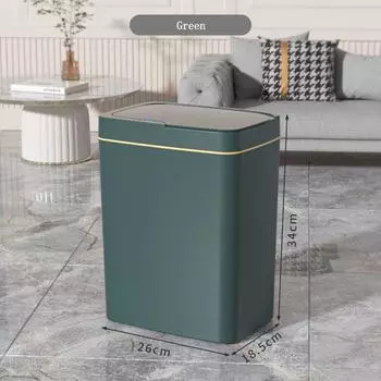 Автоматическая индукционная корзина для мусора для ванной комнаты, бытовая кухня со швом с крышкой, корзина для хранения мусора, практичная мебель 15L battery покинуть белый