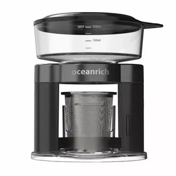 Автоматическая капельная кофеварка oceanrich Plus 250 мл, нержавеющая сталь, фильтр, капельная, 2-канальная, совместимая модель, черная