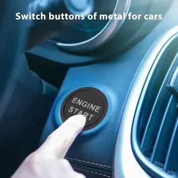 Автоматическая кнопка запуска, вращающаяся металлическая кнопка двигателя, автомобильные аксессуары, кнопка запуска и остановки автомобиля со светодиодом, украшение для автомобиля своими руками чёрный