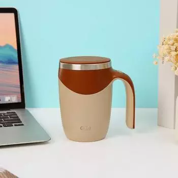 Автоматическая кофейная чашка с магнитной мешалкой, перезаряжаемая кружка для помешивания молока, 380 мл, нержавеющая сталь, самосмешивающаяся кофейная чашка с крышкой, чашка для напитков 380ML белый