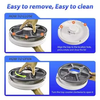 Автоматическая кормушка для домашних собак, круглая, с таймером, 6 приемов пищи, 6 сеток, электрический дозатор сухого корма для кошек и собак, 24-часовое питание, товары для животных