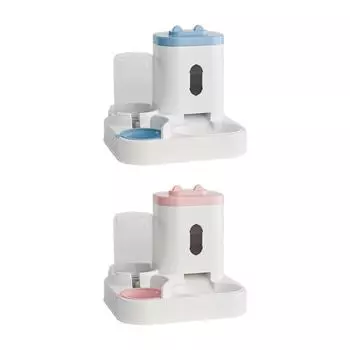 Автоматическая кормушка для домашних животных 2 в 1 с гладкими краями, миска для корма для кошек, собак, для путешествий, гостиной, дома, для мелких и средних животных розовый