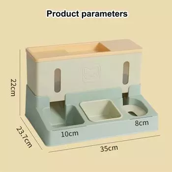 Автоматическая кормушка для домашних животных, кошек и собак, 3-в-1, миска для кормления собак и кошек, двойная миска для питьевой воды, поднятая подставка, миски для посуды, товары для домашних животных синий