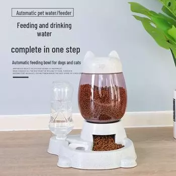 Автоматическая кормушка для кошек и нескользящая миска для воды — конструкция с защитой от проливания Purebred Great Neck Water Feeder темно-зеленого