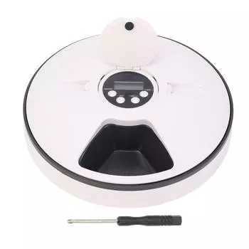 Автоматическая кормушка для кошек с функцией управления порциями влажного и сухого корма, с таймером и приложением серый