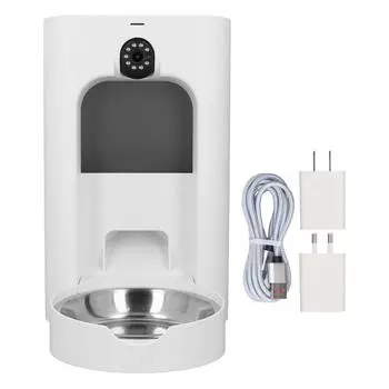 Автоматическая кормушка для кошек с камерой, приложением для дистанционного управления, воспроизведением видео высокой четкости 1080P, большой емкостью, Smart WiF US Plug 100-240V