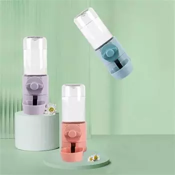 Автоматическая кормушка для мисок для домашних животных на 500 мл, простая в установке клетка для корма для собак большой емкости розовый