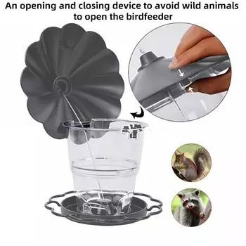 Автоматическая кормушка для птиц большой емкости, подвесные кормушки для диких птиц, поднос для просмотра на крыше, украшение для сада и двора