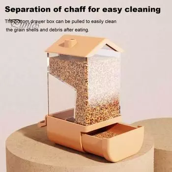 Автоматическая кормушка для птиц, дозатор семян большой емкости с окунем, прозрачная станция кормления птиц для попугаев, корелл, волнистых попугаев, канареек, попугаев 1 зелёный