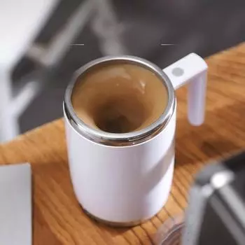 Автоматическая ленивая зарядка для портативной электрической чашки, вращающаяся чашка, чашка для размешивания кофе, магнитная кружка, чашка из нержавеющей стали 390ml