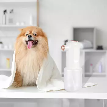 Автоматическая машина для приготовления пены для купания собак, электрический дозатор шампуня для ухода за домашними животными белый