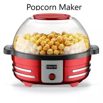 Автоматическая машина для приготовления попкорна с перемешиванием, электрическая машина для приготовления попкорна с горячим маслом и мерной крышкой, встроенная двусторонняя сервировочная чаша, отличная