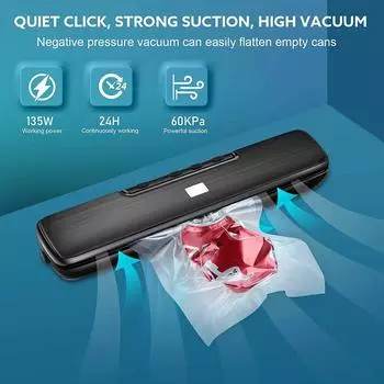 Автоматическая машина для вакуумного упаковщика, режимы сухой и влажной сварки, машина для упаковывания пищевых продуктов чёрный