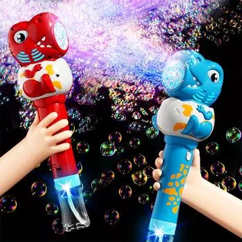 Автоматическая машина для выдувания пузырей «Динозавр», детский ручной пистолет для выдувания пузырей, электрическая палочка для выдувания пузырей, парковая игрушка зелёный