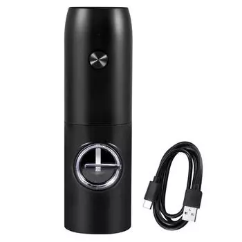 Автоматическая мельница для перца – перезаряжаемая через USB мельница для соли и перца с регулируемой степенью помола и светодиодной подсветкой, идеальный кухонный инструмент 18cm чёрный