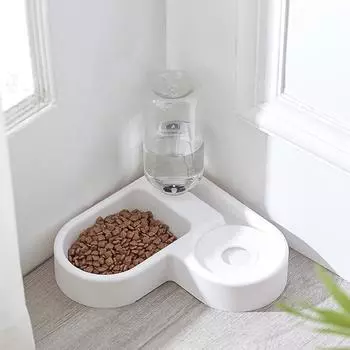 Автоматическая миска для питья Love Pet Bowl, влагостойкая миска для кошек, таз для собак, многофункциональная миска для питья и кормления 1pc белый