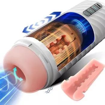 Автоматическая мужская мастурбаторная чашка, пенисный насос, карманная киска с 5 толчками, 6 сосательными и 10 вибрационными, мужская игрушка для минета, секс-игрушки для взрослых мужчин