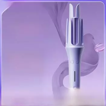 Автоматическая плойка Big Wave 32 мм с безопасными для волос отрицательными ионами для укладки без повреждения волос Fully Automatic 32mm фиолетовый