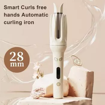 Автоматическая плойка для волос с 4 регулируемыми температурами 28 мм, быстрый нагрев, портативная электрическая плойка для завивки волос, женские инструменты для укладки волос EU розовый