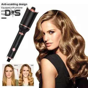 Автоматическая плойка для волос с 4 регулируемыми температурами, быстрый нагрев, портативная дорожная плойка для волос, электрическая плойка для завивки волос, женские инструменты для укладки волос EU чёрный