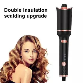 Автоматическая плойка для волос с 4 регулируемыми температурами, быстрый нагрев, портативная дорожная плойка для волос, электрическая плойка для завивки волос, женские инструменты для укладки волос US Plug чёрный