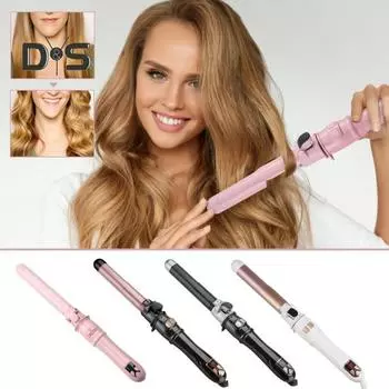 Автоматическая плойка для волос с ЖК-дисплеем, регулируемая температура, быстрый нагрев, портативная дорожная плойка для волос 110 В, электрическая плойка для женской укладки волос 28mm US Plug розового золота