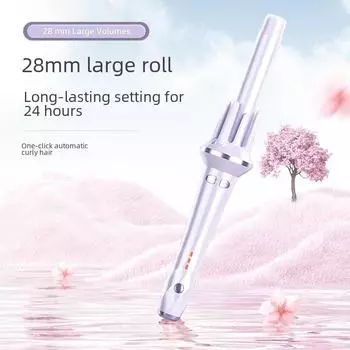 Автоматическая плойка с отрицательными ионами для создания крупных локонов и волн — бережно относится к волосам Medium розовый