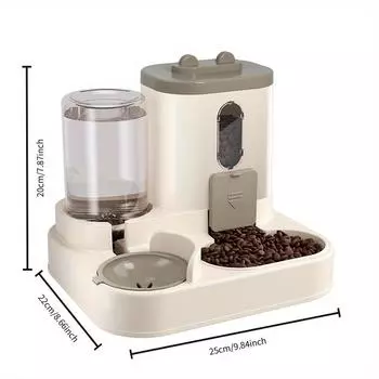 Автоматическая поилка для домашних животных, емкость для хранения 27 унций и емкость для хранения 54 унции, конструкция сдвижной крышки для набора кормушек для кошек, прочный пластик розовый