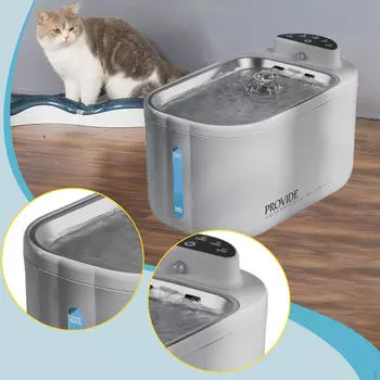 Автоматическая поилка для кошек 4 л/135 унций с тихой нержавеющей сталью для маленьких собак, щенков, домашних животных, котят