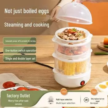 Автоматическая яйцеварка и пароварка: Многофункциональная машина для приготовления завтрака на пару с яйцами и заварным кремом, с функцией автоматического отключения, идеально подходит для одного человека. 1000+ units