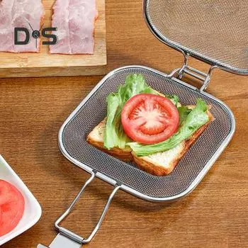 Автоматическая сэндвичница с уплотнением краев, многофункциональный зажим для выпечки хлеба, равномерного нагрева для завтрака, тостов серебряный