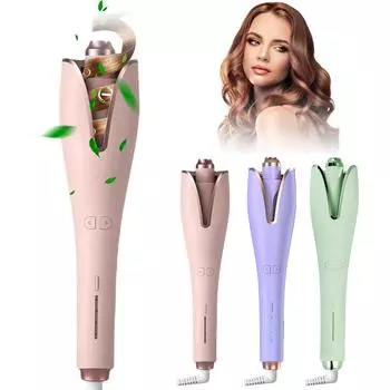 Автоматическая щипцы для завивки волос, 4 регулируемые температуры, быстрый нагрев, защита от ожогов, роликовая палочка для волнистых вьющихся волос, парикмахерский инструмент «сделай сам» (EU Plug) EU Plug фиолетовый
