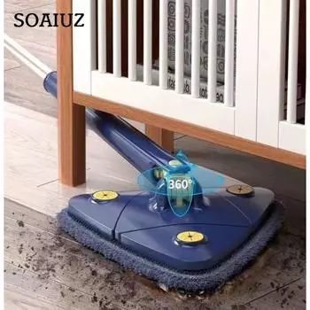 Автоматическая швабра с вращающимся треугольником на 360 градусов, бытовая сильная всасывающая швабра, телескопическая швабра, инструменты для чистки пола, стеклянных стен