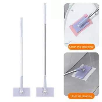 Автоматическая швабра с зажимом для ткани и тряпкой, вращающаяся на 360 градусов удлиненная швабра, сухая/влажная двойная швабра для уборки дома Short фиолетовый