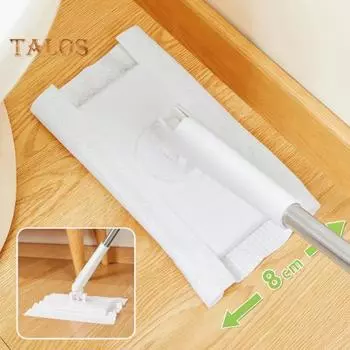 Автоматическая швабра с зажимом для ткани и тряпкой, вращающаяся на 360 градусов удлиненная швабра, сухая/влажная двойная швабра для уборки дома Short фиолетовый