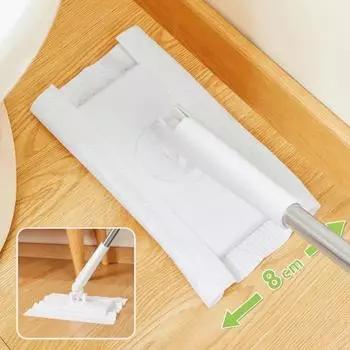 Автоматическая швабра с зажимом для ткани и тряпкой, вращающаяся на 360 градусов удлиненная швабра, сухая/влажная двойная швабра для уборки дома Short фиолетовый