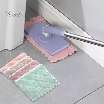 Автоматическая швабра с зажимом для ткани и тряпкой, вращающаяся на 360 градусов удлиненная швабра, сухая/влажная двойная швабра для уборки дома Short фиолетовый