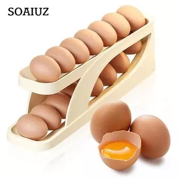 Автоматическая стойка для прокрутки яиц, ящик для хранения, раскладной холодильник, диспенсер для яиц, корзина для яиц, контейнер-органайзер для кухни 1pcs