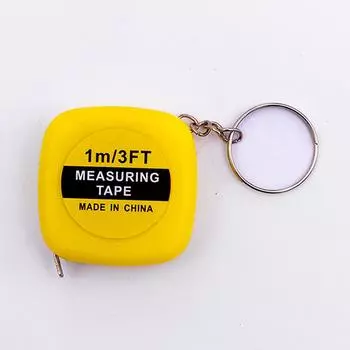 Автоматическая телескопическая линейка длиной 1 метр, портативная мини-металлическая рулетка с брелоком, квадратная многоцветная детская линейка высоты жёлтый